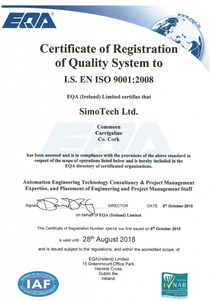 Quality/ISO 9001 – Simotech – Automation, Manufacturing IS Integration ...